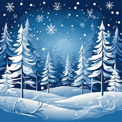 Obraz premium the AI Image Generator, Winter background snow covered trees on a sunny day