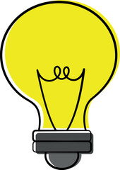 Bright Idea Yellow Light Bulb Illustration