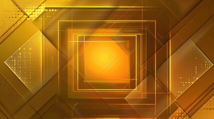 Modern background with empty square in golden yellow and brown frame for various designs