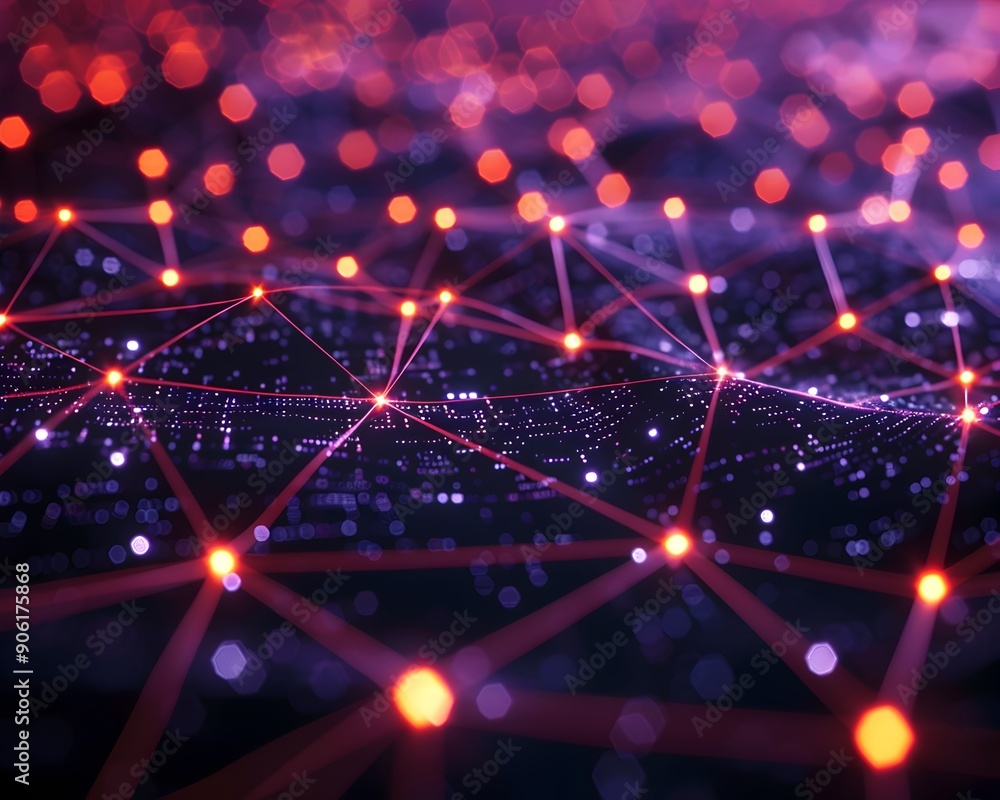 Poster mesmerizing abstract visualization of the interconnected digital highways and nodes