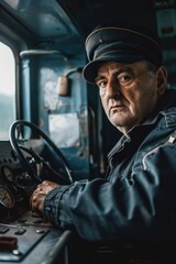 Man driving car with hat