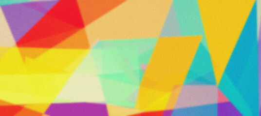 Colorful geometric shapes with a grainy texture creating an abstract background