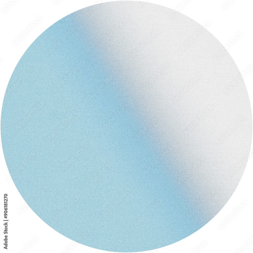 Aufkleber circular gradient with a grainy texture blending from blue to white on a transparent background