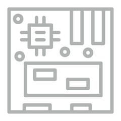 Motherboard Vector Line Grey Icon Design