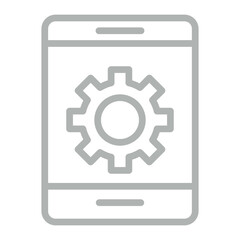Tablet Vector Line Grey Icon Design