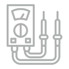 Voltmeter Vector Line Grey Icon Design