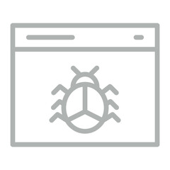 Malware Vector Line Grey Icon Design