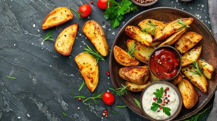 Potato Wedges with Dipping Sauce