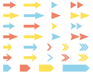 ビジネスにも使いやすい矢印バリエーションセット（カラフル）