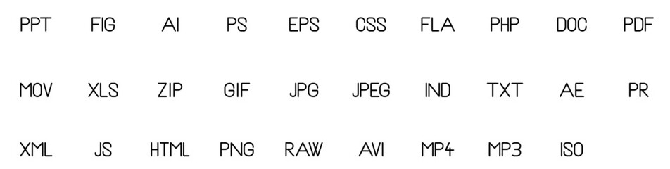 Formats Basic - Premium Outlined Icon Pack