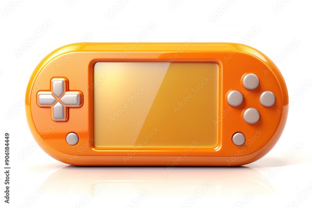 Sticker vibrant orange console icon in a modern 3d plastic style, featuring rounded edges and a glossy finis