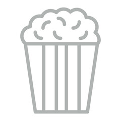 Popcorn Vector Line Grey Icon Design