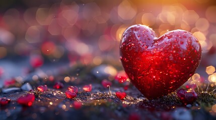 Valentine's Day background with colourful flowers