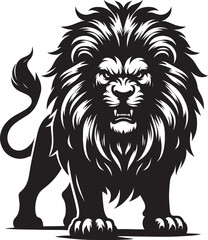 Angry Lion roar Silhouette isolated on white background Minimalist lion vector shape icon