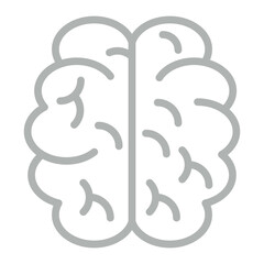 Brain Vector Line Grey Icon Design