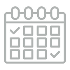 Calendar Vector Line Grey Icon Design