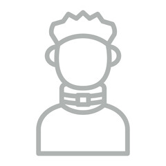 Broken Neck Vector Line Grey Icon Design