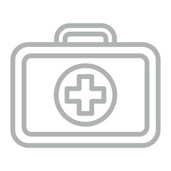 First Aid Kit Vector Line Grey Icon Design