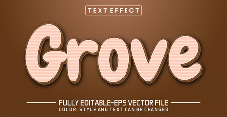 Grove font Text effect editable