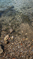 Clean, clear sea water and a rocky bottom
