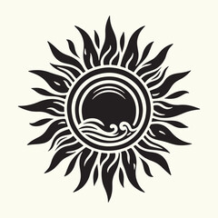 Sun Shape Silhouette vector illustration isolated in empty background