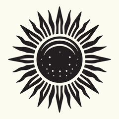 Sun Shape Silhouette vector illustration isolated in empty background