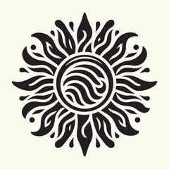 Sun Shape Silhouette vector illustration isolated in empty background