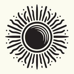 Sun Shape Silhouette vector illustration isolated in empty background