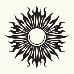 Sun Shape Silhouette vector illustration isolated in empty background