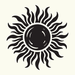 Sun Shape Silhouette vector illustration isolated in empty background