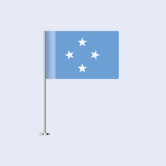 Isolated Micronesia Table Flag on Pole, Micronesian Flag Vector Design for Print and Web