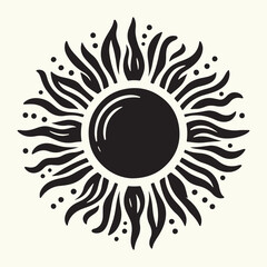 Sun Shape Silhouette vector illustration isolated in empty background