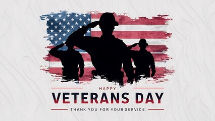 illustration of happy veterans day celebration with american flag and soldiers