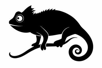 Chameleon vector silhouette, Chameleon icon 

