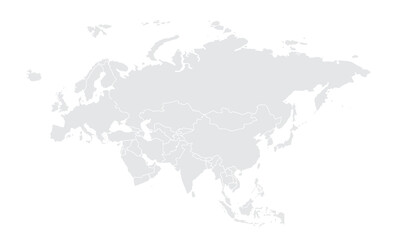 Eurasia map Grayscale,isolated on white background for website layouts,background,education, precise,customizable,Travel worldwide,map silhouette backdrop,earth geography, political,reports.