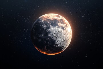 Fototapeta premium Yin and Yang of the Night Sky - Light and Dark Half-Moon Contrasts