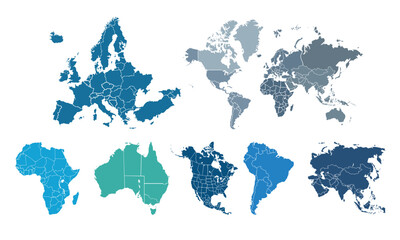 World map with countries map .individual colors for website layouts,background, education, precise, customizable, Travel worldwide,map silhouette backdrop,earth geography,political,reports.