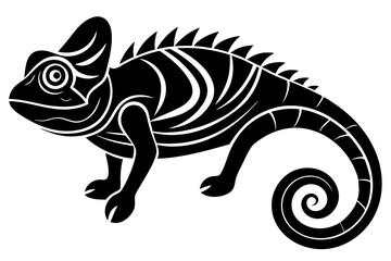 Chameleon vector silhouette, Chameleon icon 

