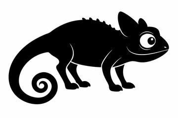 Chameleon vector silhouette, Chameleon icon 


