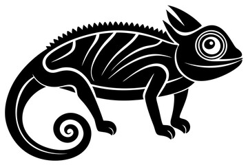 Chameleon vector silhouette, Chameleon icon 

