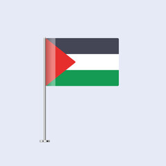 Isolated Palestine Table Flag on Pole, Palestinian Flag Vector Design for Print and Web
