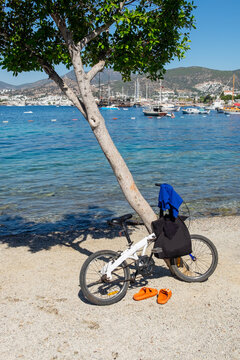Bicycle parket near the beach