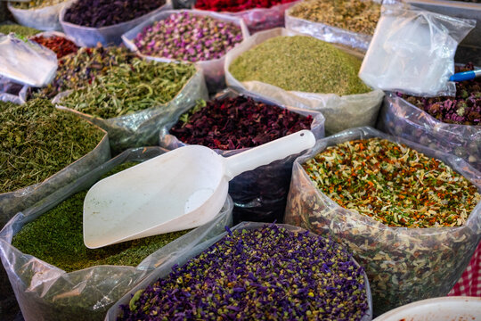 Fresh nuts in a Local food market 