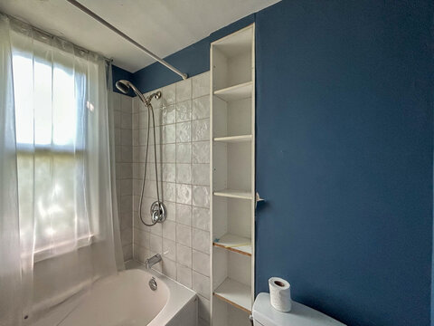 Real estate empty bathroom before renovation