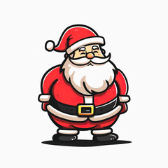 A Cartoon Illustration of Santa Claus with a Grin