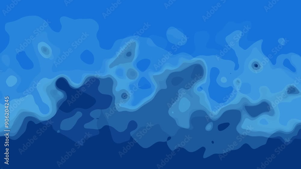 Poster groovy blue: abstract mesmerizing psychedelic background with turbulent fluid waves and vibrant whir