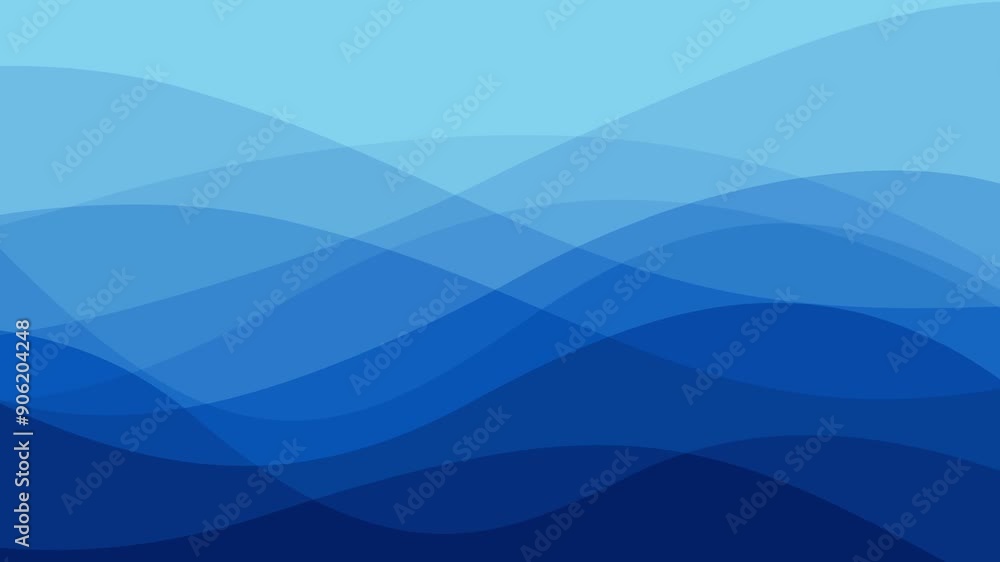 Poster background: fluid blue waves with flowing and undulating motion, featuring turquoise liquid texture 