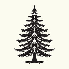 Pine Tree Silhouette vector illustration isolated in an empty background
