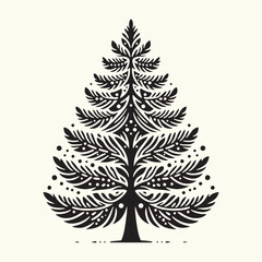 Pine Tree Silhouette vector illustration isolated in an empty background