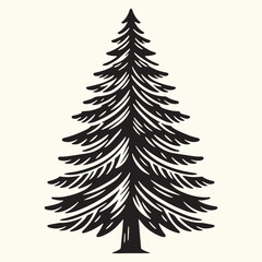Pine Tree Silhouette vector illustration isolated in an empty background